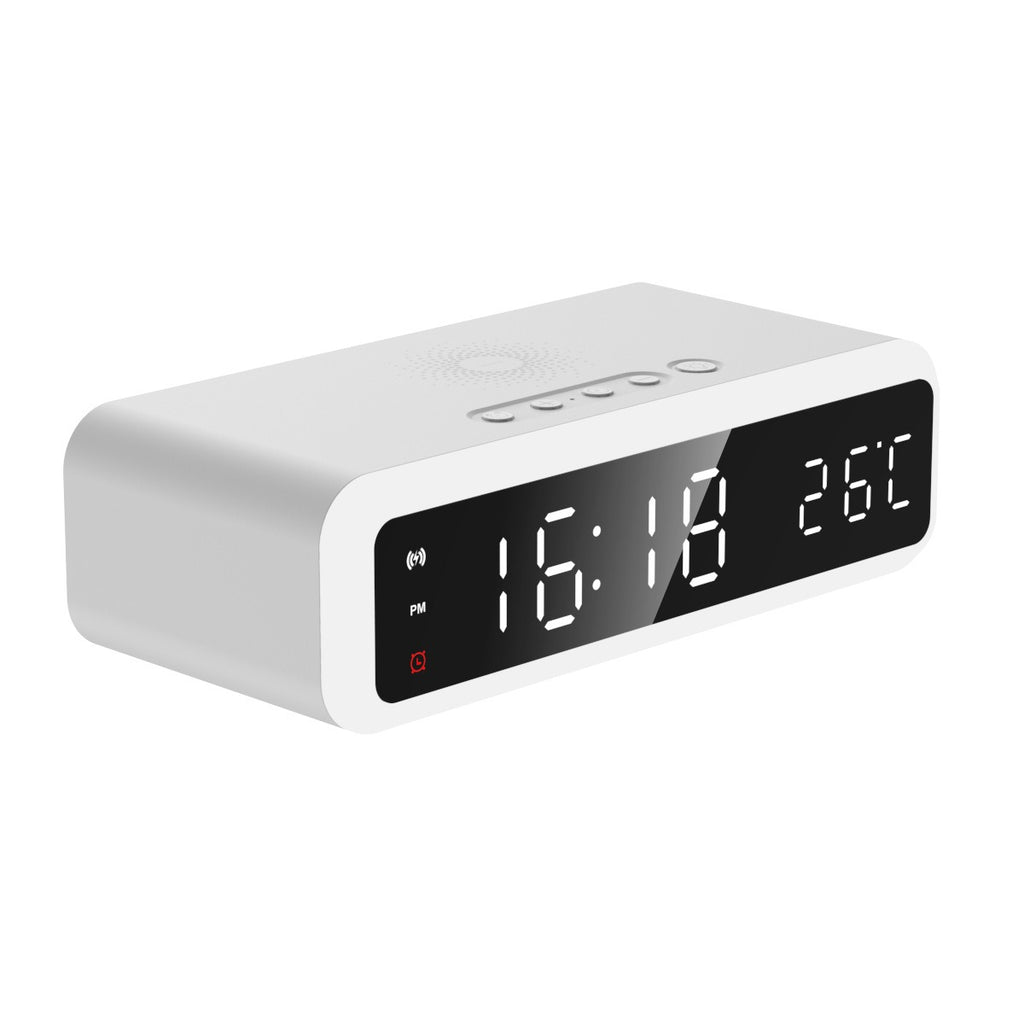 Sveglia Digitale Multifunzione con Ricarica Wireless 15W – Termometro e Luce Notturna – 3 Colori