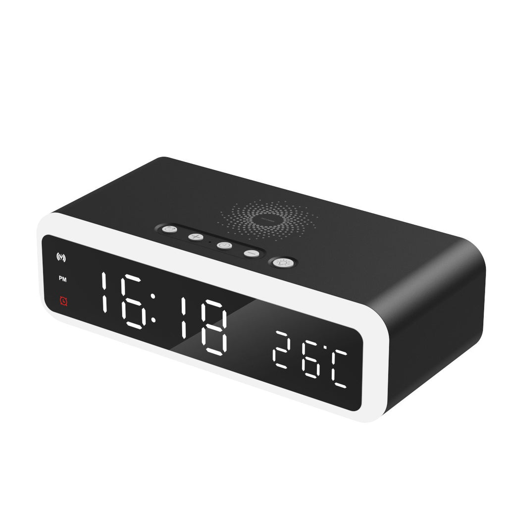 Sveglia Digitale Multifunzione con Ricarica Wireless 15W – Termometro e Luce Notturna – 3 Colori