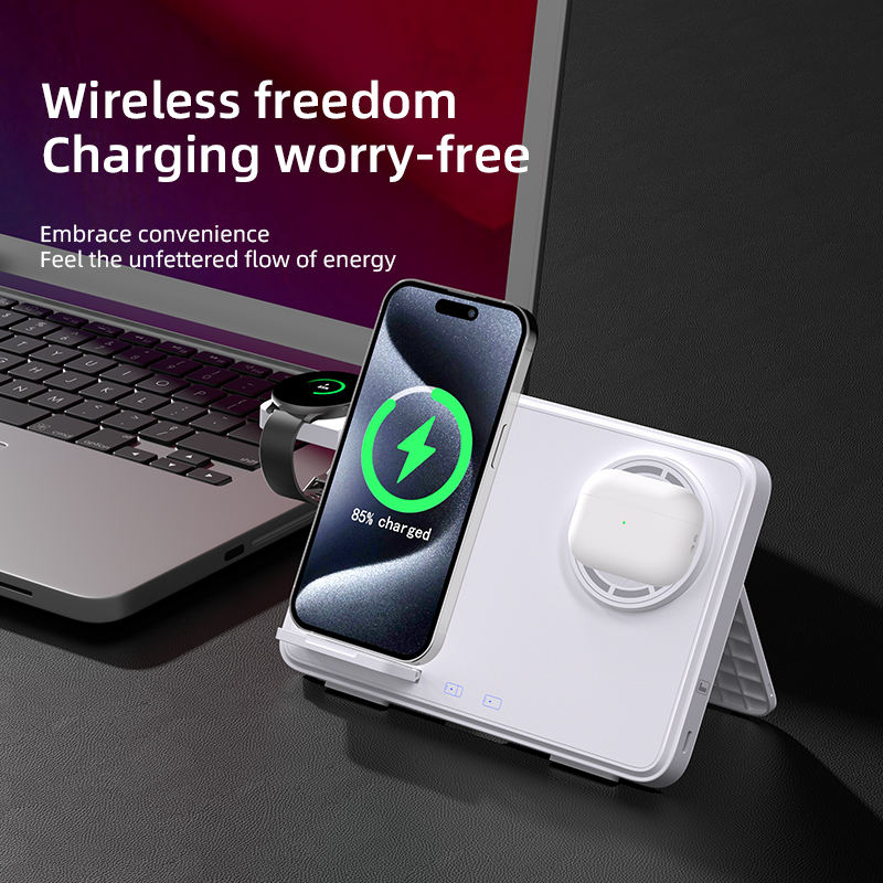 Caricatore Wireless 3-in-1 15W – per iPhone, Apple Watch e AirPods – Compatibile Samsung – MagSafe
