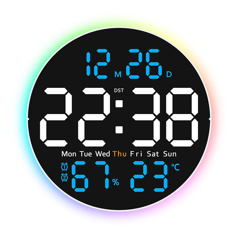 Orologio da Parete Digitale LED 10" – Sveglia e Temperatura