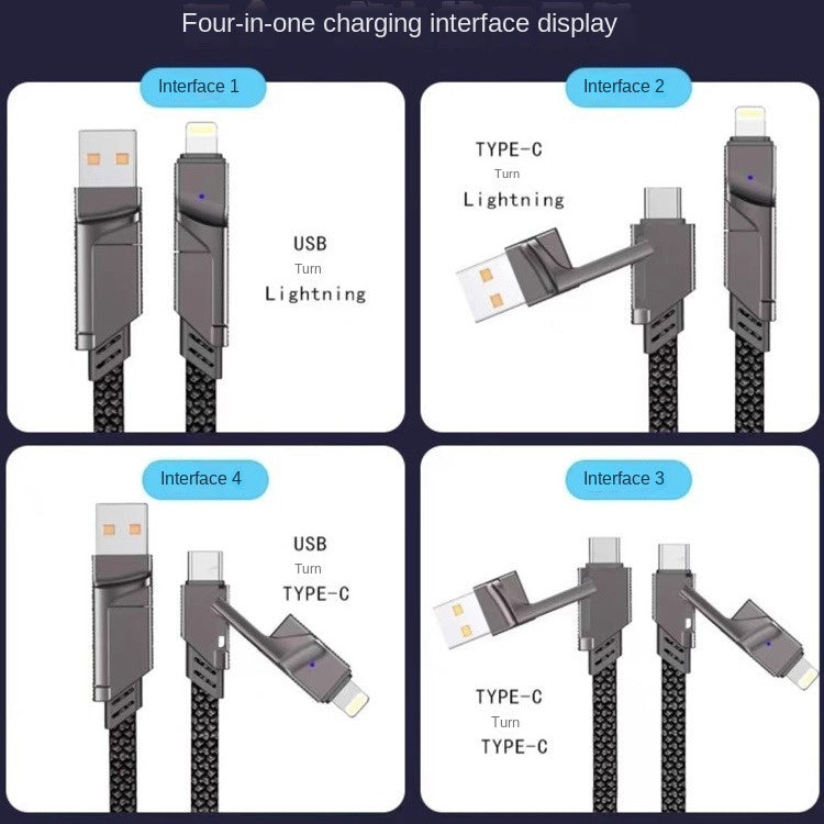 Cavo 4-in-1 USB-C e Lightning PD 100W