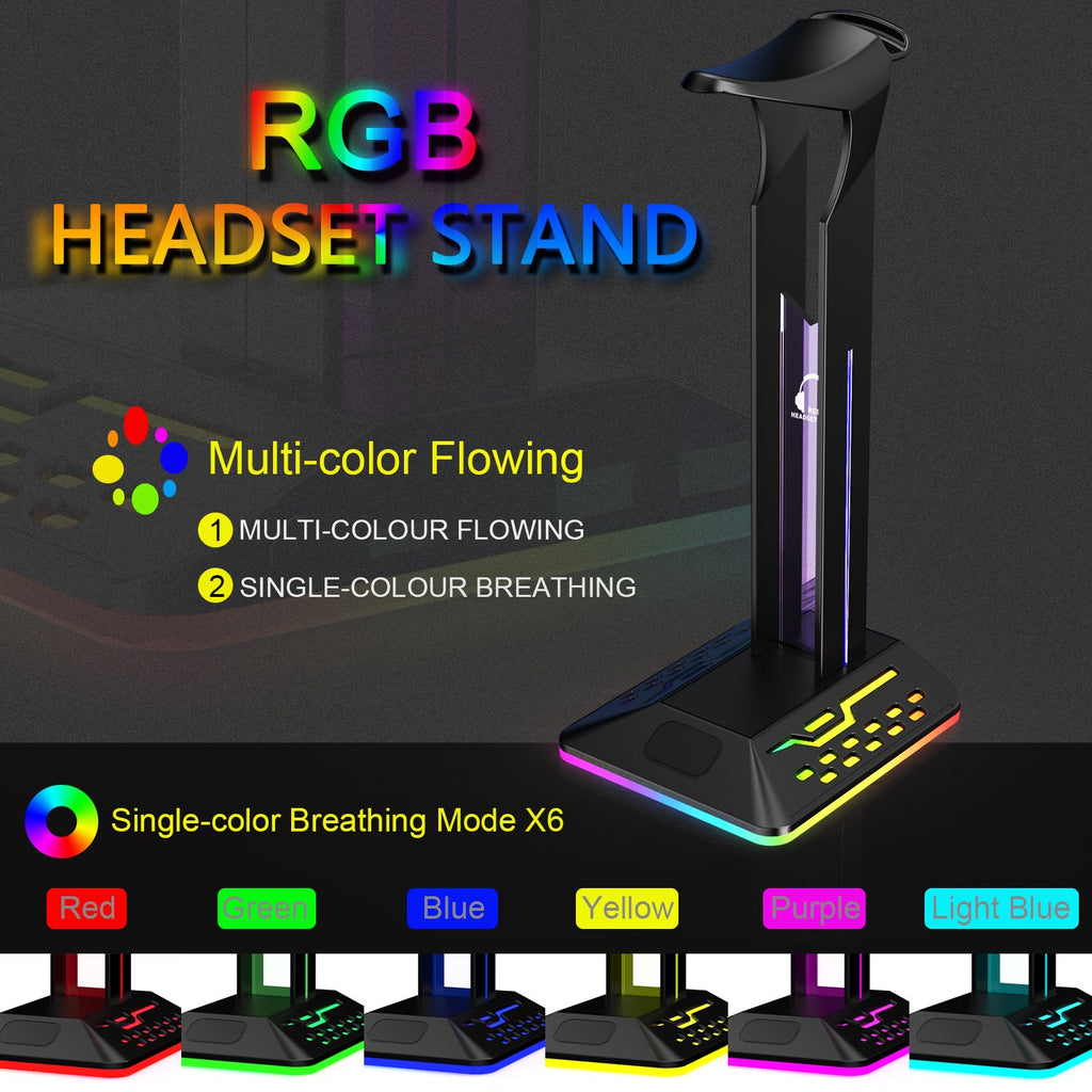 Porta Cuffie da Scrivania con Illuminazione RGB LED