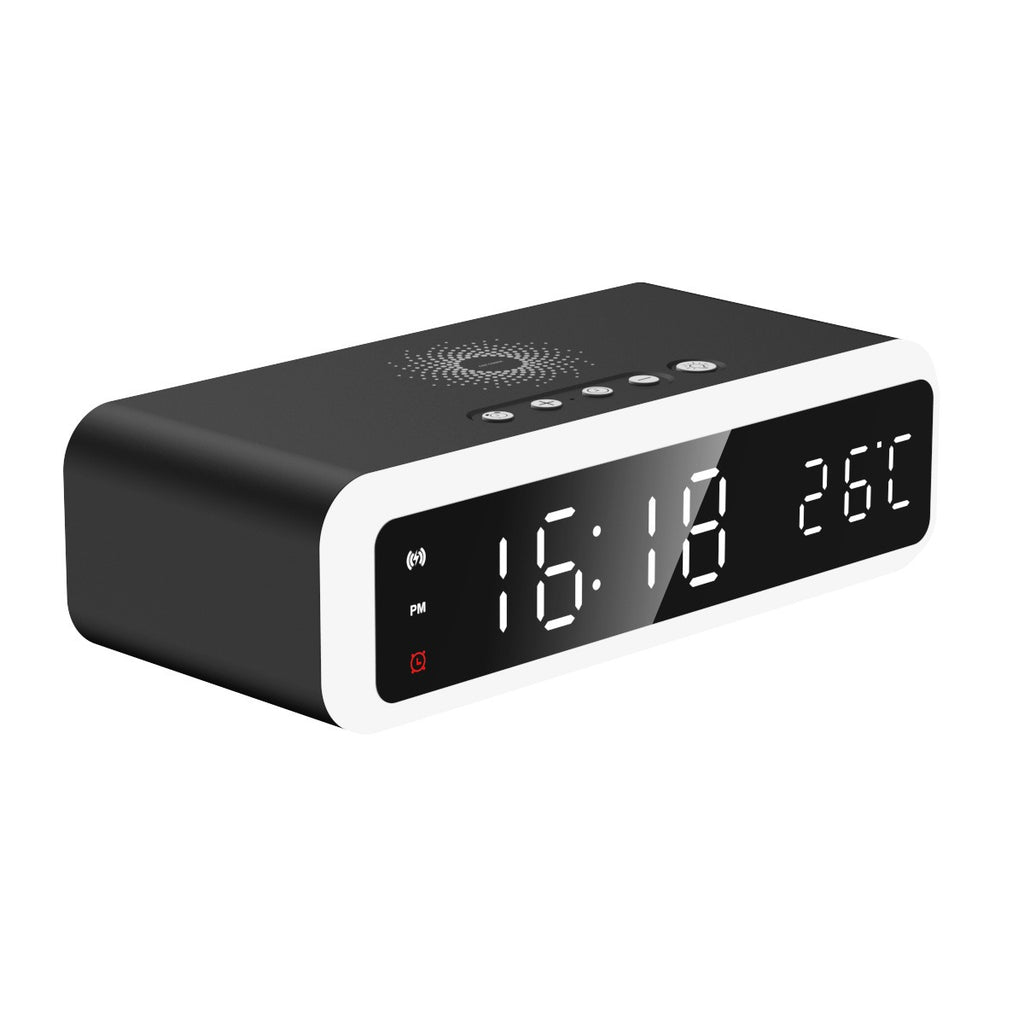 Sveglia Digitale Multifunzione con Ricarica Wireless 15W – Termometro e Luce Notturna – 3 Colori