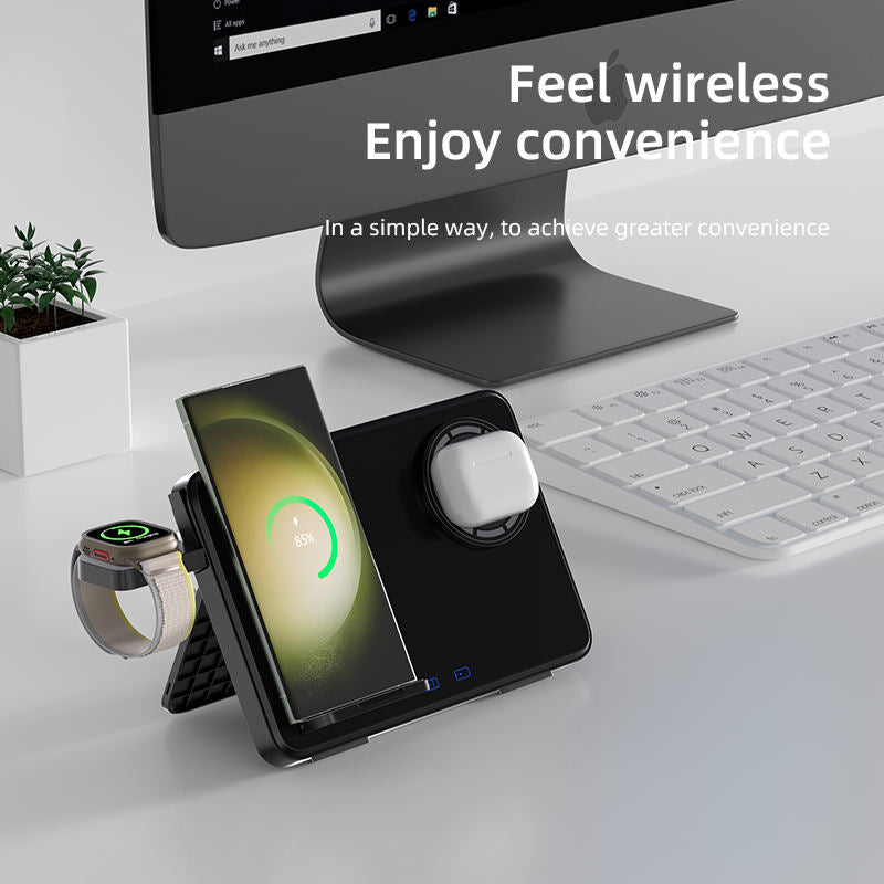 Caricatore Wireless 3-in-1 15W – per iPhone, Apple Watch e AirPods – Compatibile Samsung – MagSafe