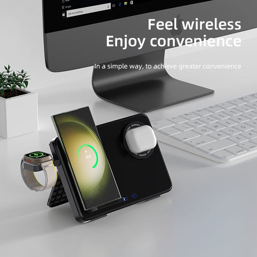 Caricatore Wireless 3-in-1 15W – per iPhone, Apple Watch e AirPods – Compatibile Samsung – MagSafe